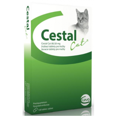Cestal Cat 80/20 žvýkací tablety pro kočky 8tbl